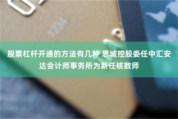 股票杠杆开通的方法有几种 思城控股委任中汇安达会计师事务所为新任核数师