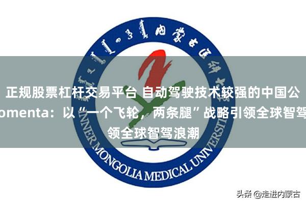 正规股票杠杆交易平台 自动驾驶技术较强的中国公司Momenta：以“一个飞轮，两条腿”战略引领全球智驾浪潮