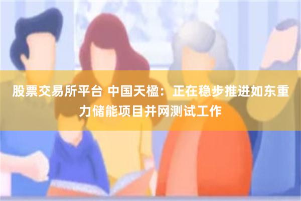 股票交易所平台 中国天楹：正在稳步推进如东重力储能项目并网测试工作