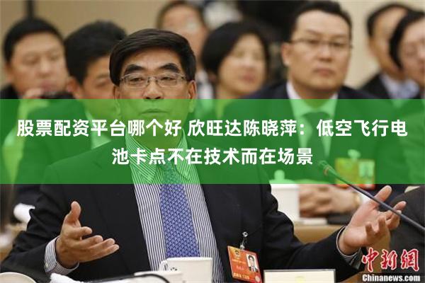 股票配资平台哪个好 欣旺达陈晓萍：低空飞行电池卡点不在技术而在场景