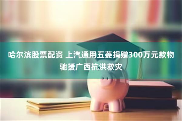 哈尔滨股票配资 上汽通用五菱捐赠300万元款物驰援广西抗洪救灾